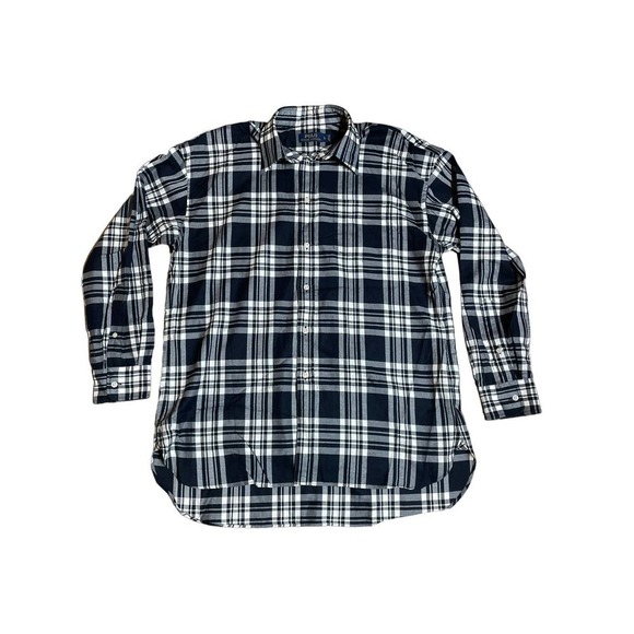 Women's Polo Ralph Lauren button down plaid shirt. size Large. Black/White - Picture 1 of 3